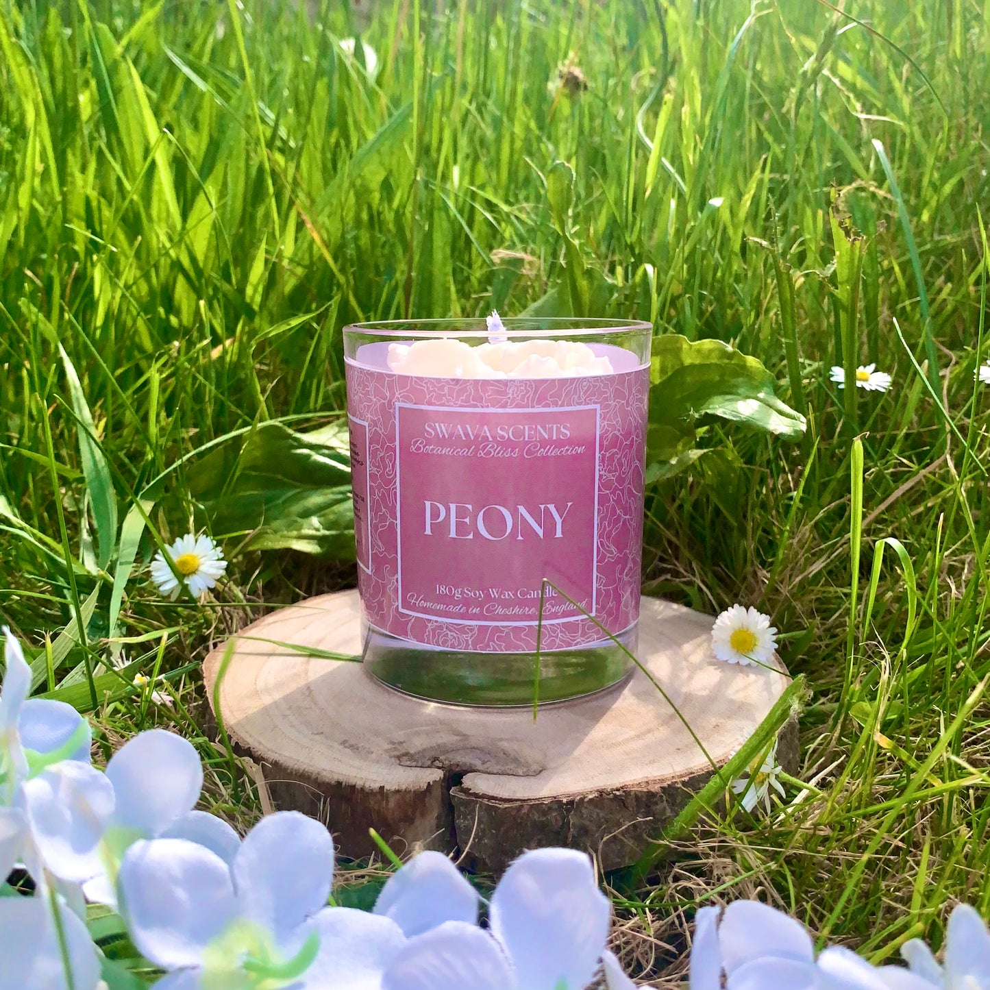 Personalised Peony Container Candle
